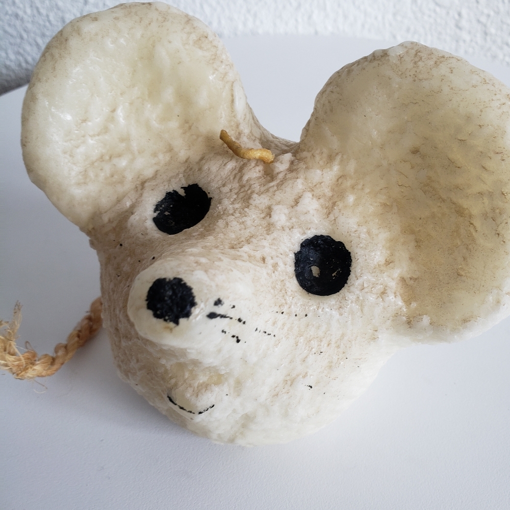 #Vintage 1960-70s Jack B Nimble Wax White Mouse Head Shaped Decorative Candle . - Picture 2 of 13